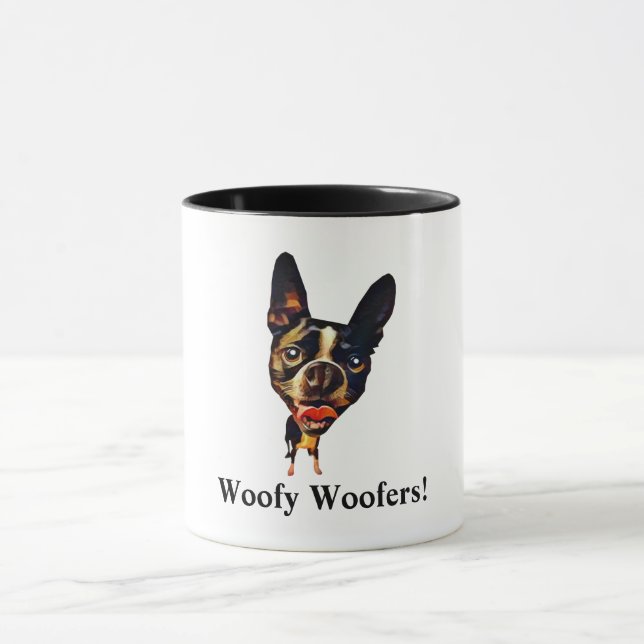 Drôle Boston Terrier Chien Mug (Centre)