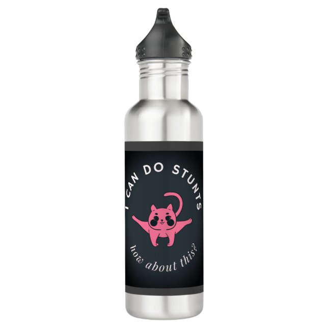 Drôle Bouteille d'eau de chat (24 oz) (Droite)