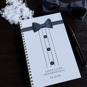 Drôle Bow Cravate Noir et Blanc Groomswoman Planne