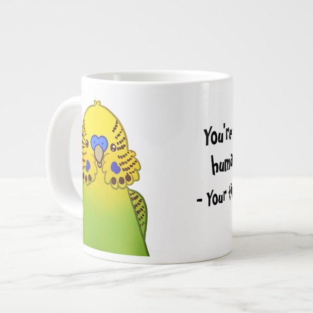 Drôle Budgie Mug - Meilleur Humain Jamais (Devant gauche)