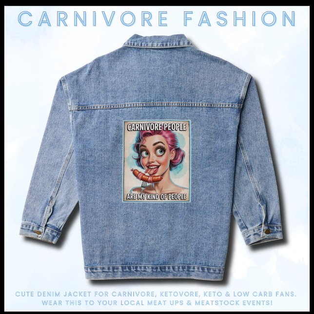 Drôle cadeau Carnivore pour femmes Bacon Sauser Gr (Cute Denim For Carnivore, Ketovore, Keto & Low Carb Fans. Wear to Local Meat Ups & Meatstock Events!)