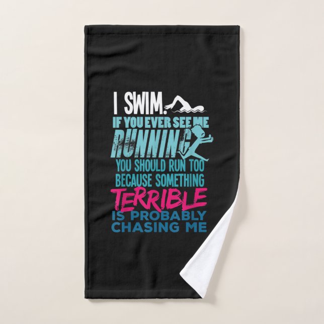 Drôle cadeau de natation un nageur (Serviette à main)