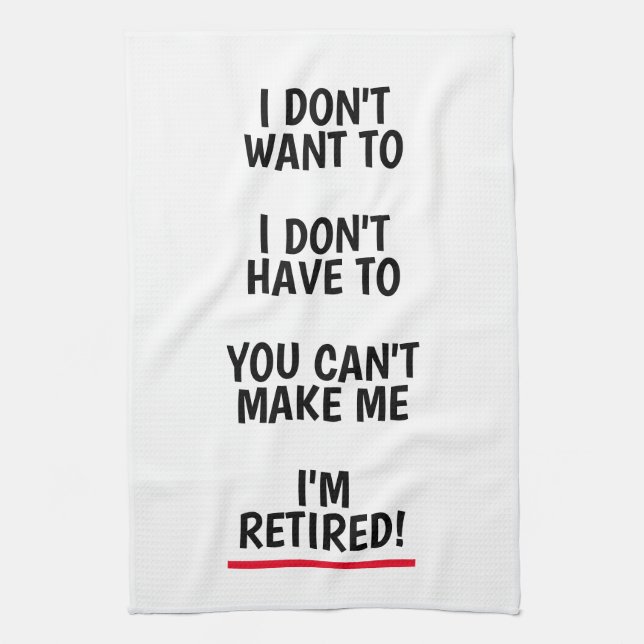 Drôle cadeau de retraite serviette de cuisine pour (Vertical)