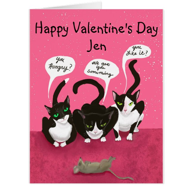 Drôle cadeau de Saint Valentin des chats sur mesur (Devant)
