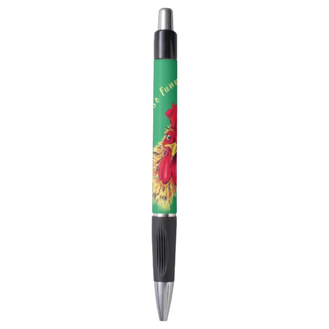 Drôle cadeau de stylo surpris Rooster - Texte pers (Devant (Vertical))