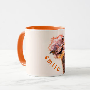 Drôle cadeau Mug Happy Jouant Ostrich - Smile