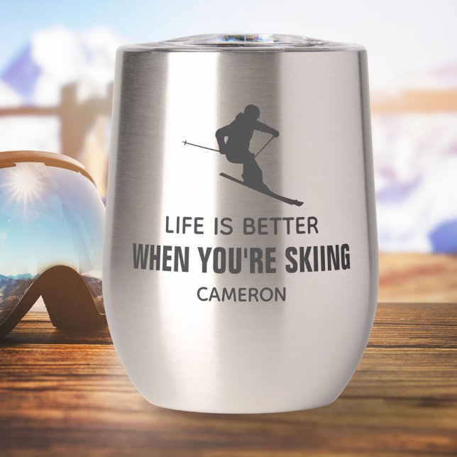 Drôle cadeau Skier, Citation Ski Personnalisé Nom (Créateur téléchargé)