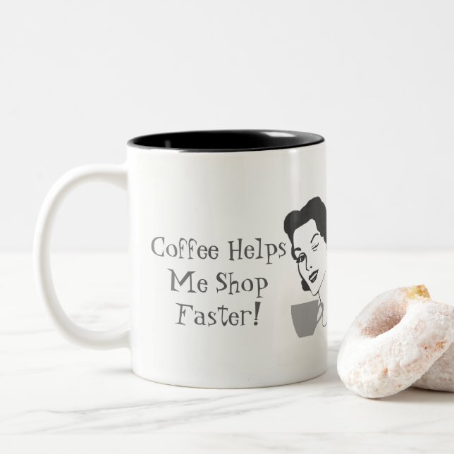 Drôle Café M'Aide À Acheter De La Mug Plus Rapide (Avec donut)
