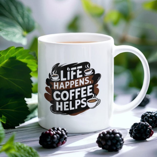Drôle café mug cadeau - Life Happens Café (Créateur téléchargé)