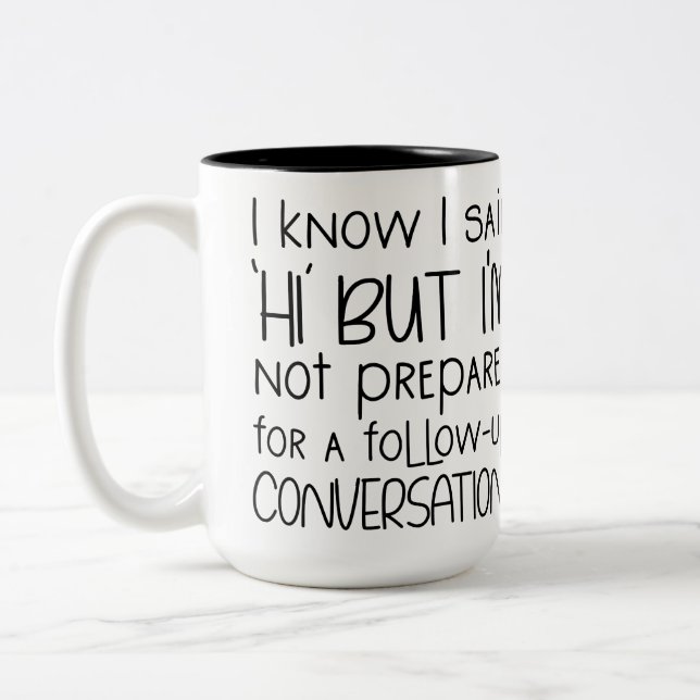 Drôle café Sarcastique Mug à deux tons (Gauche)