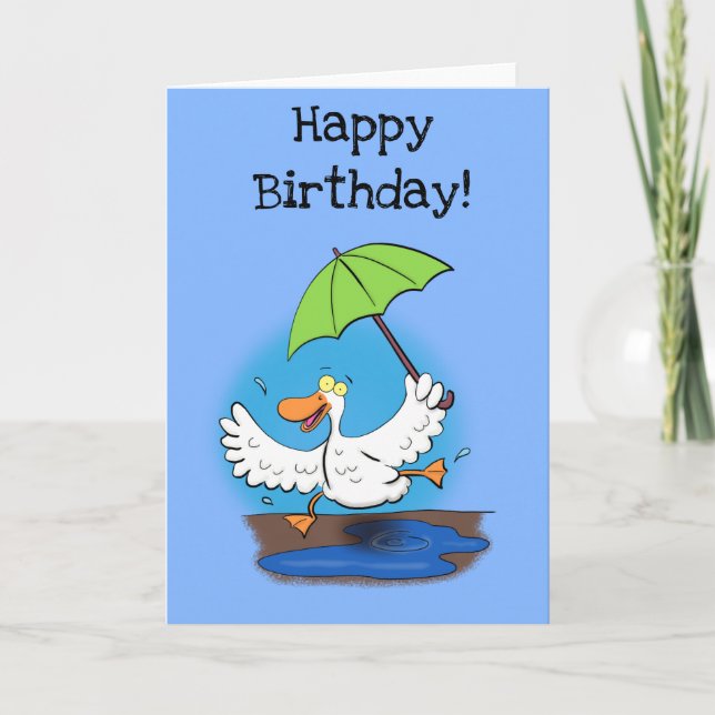 Drôle canard avec la carte d'anniversaire de parap (Devant)
