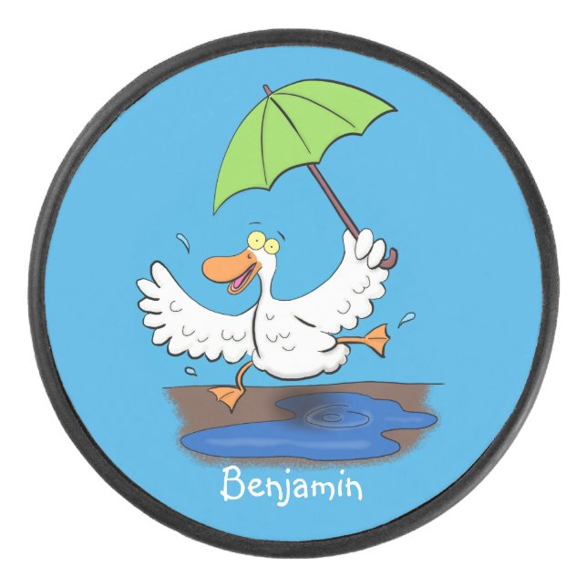 Drôle canard avec parapluie dessin animé (Devant)