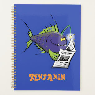 Drôle caricature de poisson de pêcheur