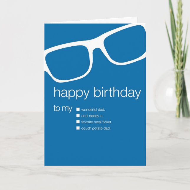 Drôle carte d'anniversaire à papa (Devant)