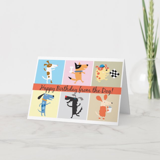 Drôle carte d'anniversaire du chien (Devant)