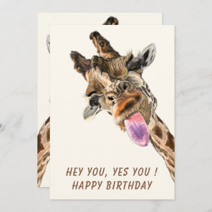 Drôle carte d'anniversaire Jouer Giraffe Tongue So