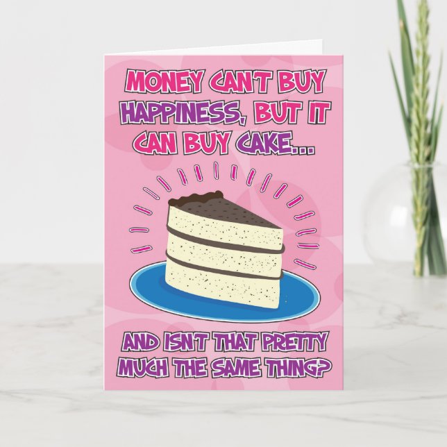 Drôle carte d'anniversaire pour femme - Le bonheur (Devant)