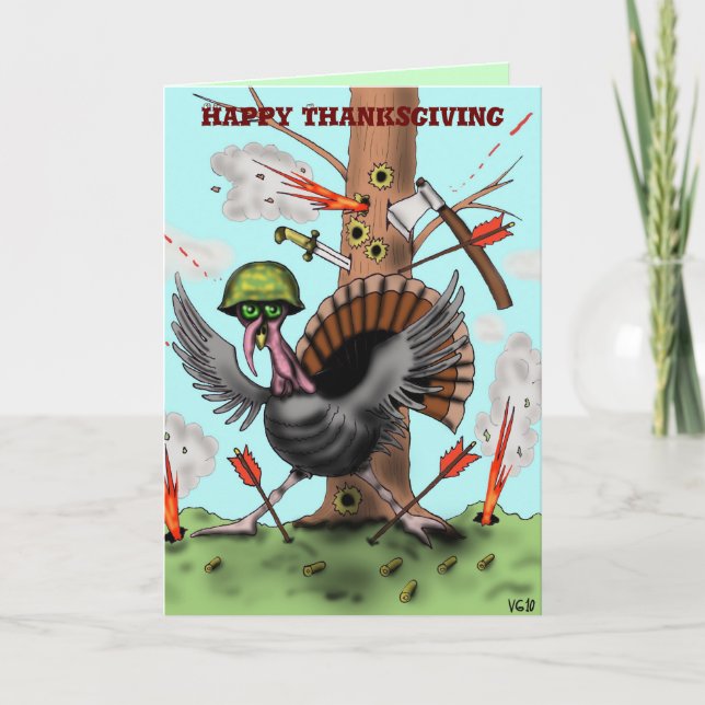 Drôle carte de Bon thanksgiving dinde (Devant)
