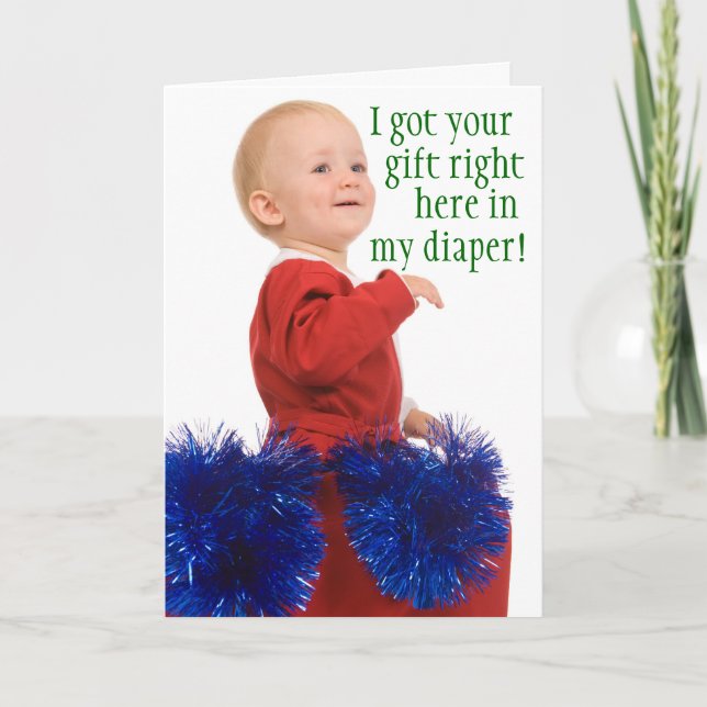Drôle carte de Noël du bébé (Devant)