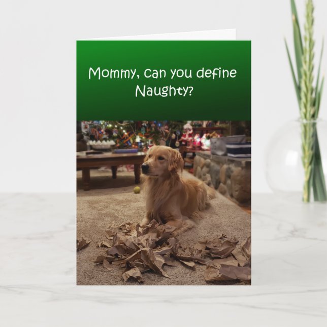 Drôle carte de Noël, Naughty chien broyant du papi (Devant)
