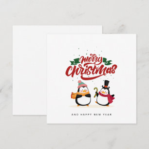 Drôle Carte de Noël Pingouin, Joyeux Noël