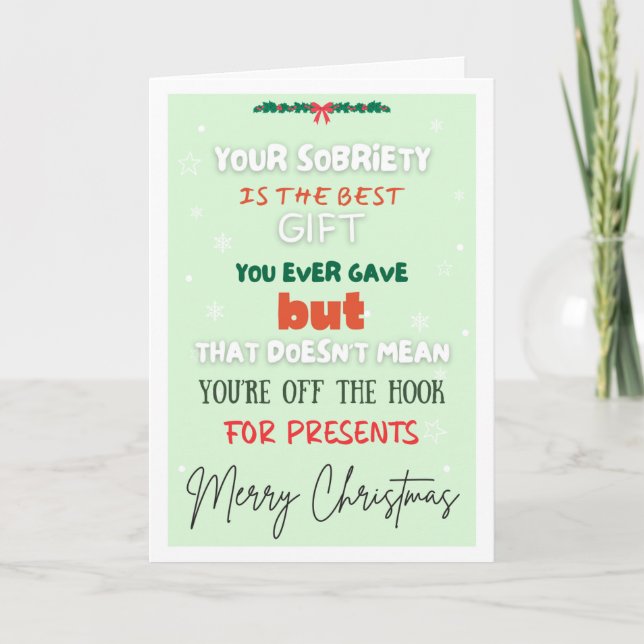 Drôle carte de Noël Sobriety (Devant)