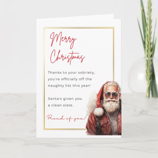 Drôle carte de Noël Sobriety (Devant)