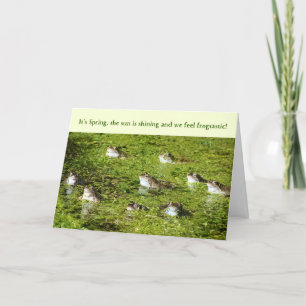 Drôle carte de Pâques - Grenouilles dans un étang
