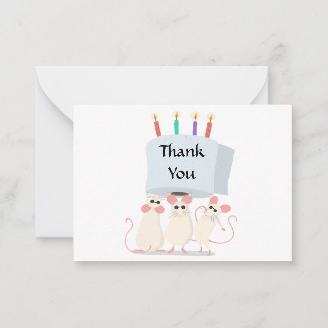 Drôle Carte de remerciements de souris (Devant)