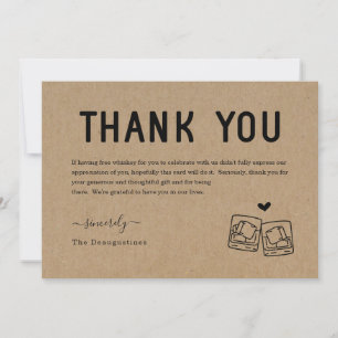 Drôle Carte de remerciements Whiskey gratuit