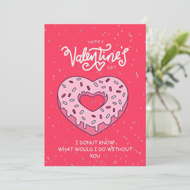 Drôle carte de Saint Valentin Donut Anniversary Ca (Debout devant)