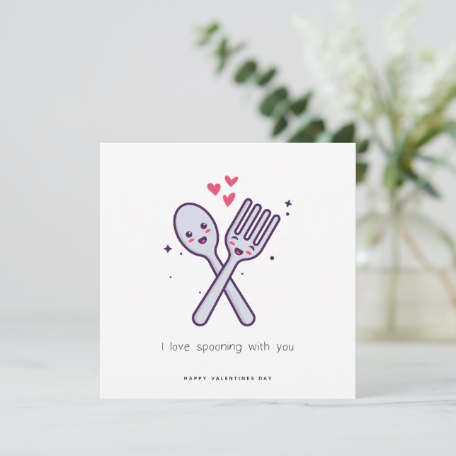 Drôle carte de Saint Valentin - J'adore parler ave (Debout devant)