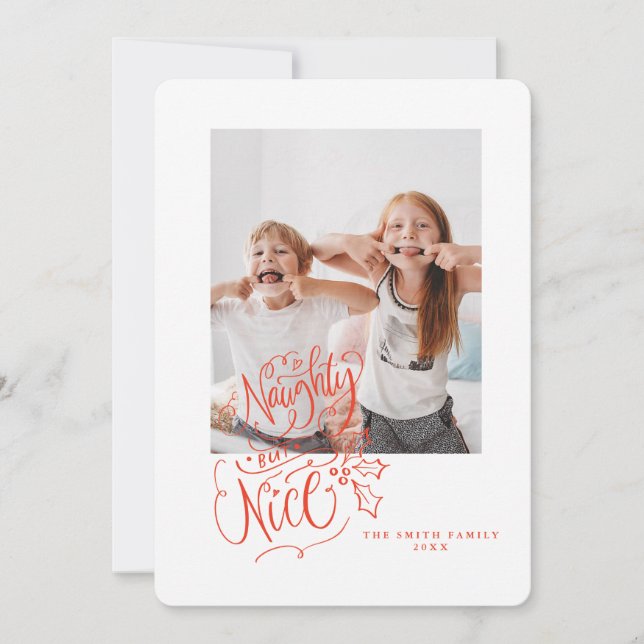 Drôle Carte de vacances Script Lettres Naughty Nic (Devant)