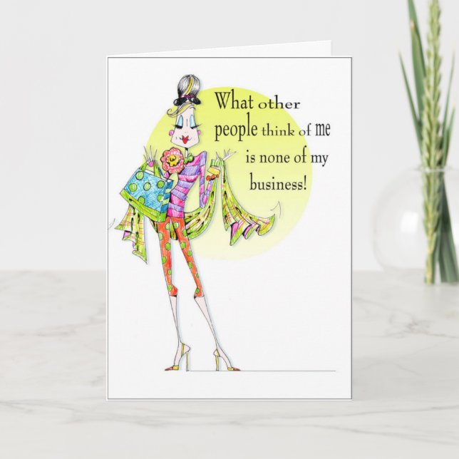 Drôle carte d'humour femme pour femmes seulement! (Devant)