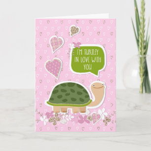 Drôle Carte Saint Valentin - Cartoon de la Tortue