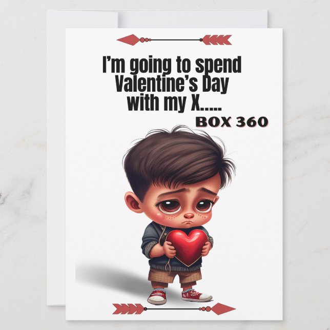 Drôle carte Saint Valentin, humour garçon solitair (Devant)