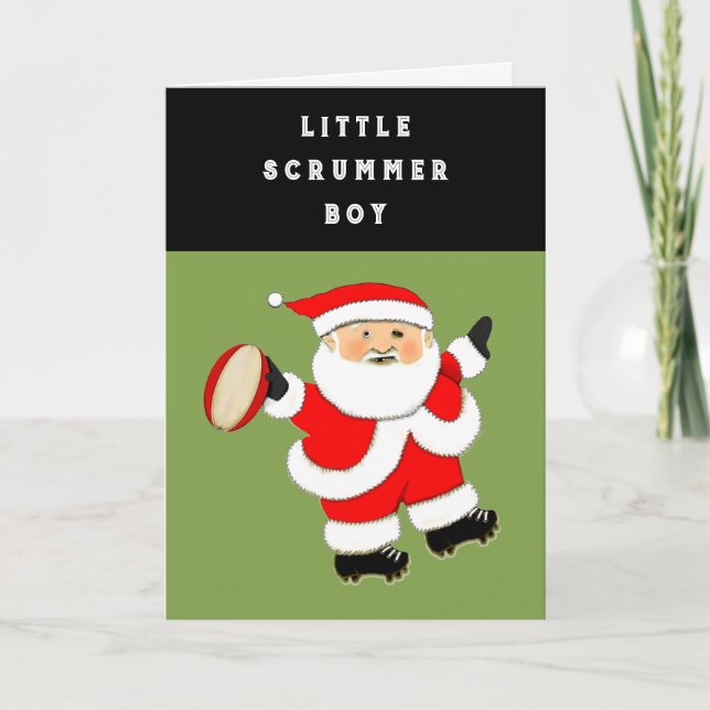 Drôle Cartes de fin de année de Noël de rugby (Devant)