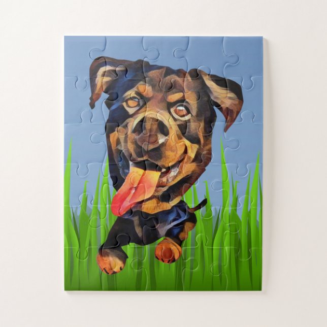 Drôle Carton Rottweiler 30 Piece Puzzle (Vertical)