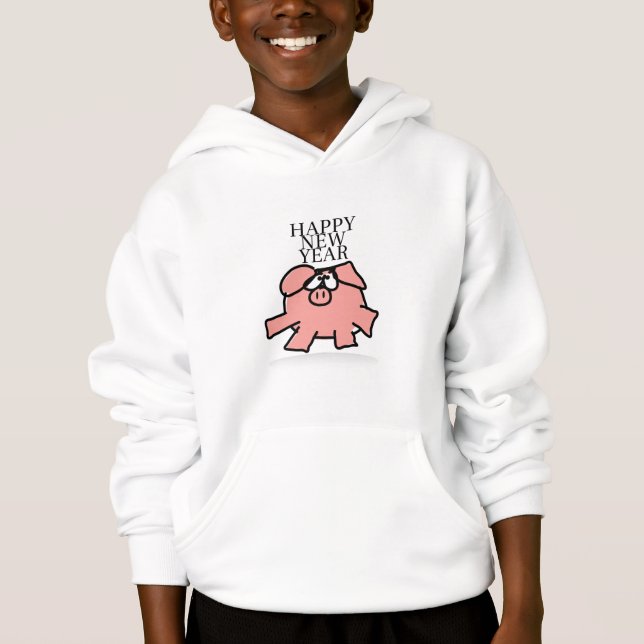 Drôle Cartoon Cochon Année 2019 Long S Enfants H (Devant)