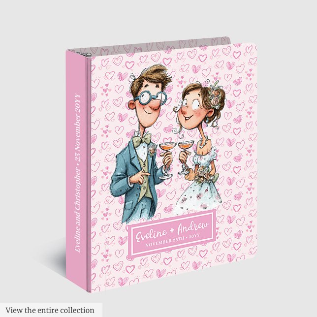 Drôle Cartoon Mariage Album Quirky Classeur person (Funny Cartoon Wedding Album Quirky Custom Binder)