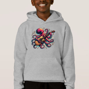 Drôle Cartoon Octopus Jouer de la guitare