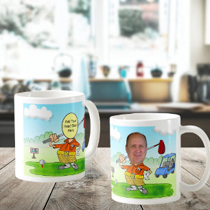 Drôle Cartoon Photo Golfer Coffee Mug