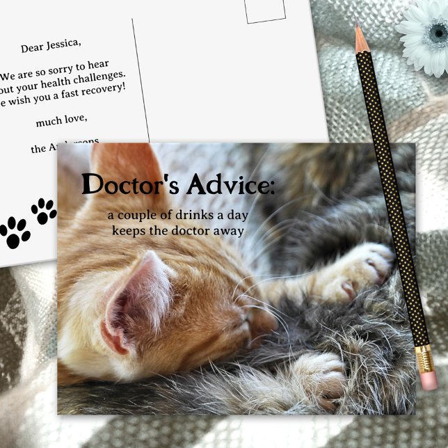 Drôle Chat Booze Se Bien Bientôt Carte Postale (Créateur téléchargé)