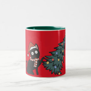 Drôle chat de Noël Mug