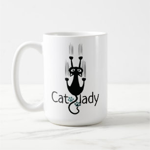 Drôle chat Lady Black Cat 15 once de café Mug