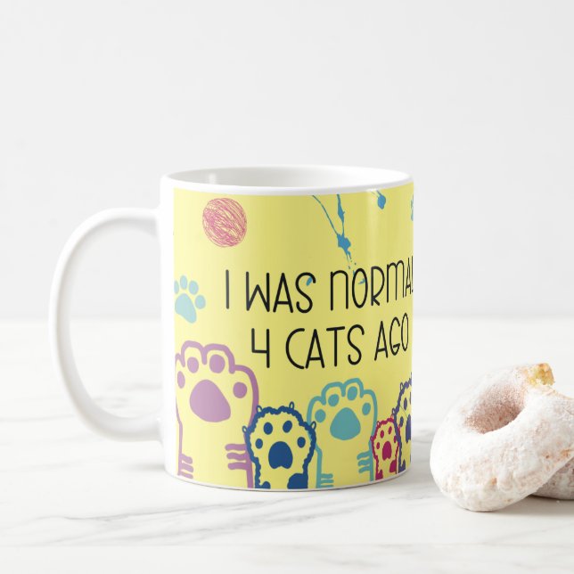 Drôle Chat Lady Design Coffee Mug Cup (Avec donut)