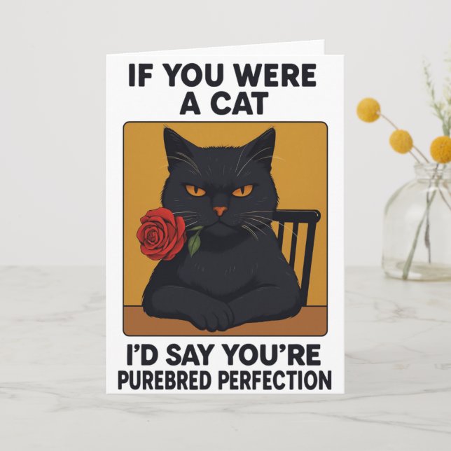 Drôle Chat Thématique Carte d'Anniversaire (Recto)