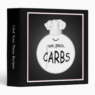 Drôle Chef Love Peace Carbs Classeur de recettes
