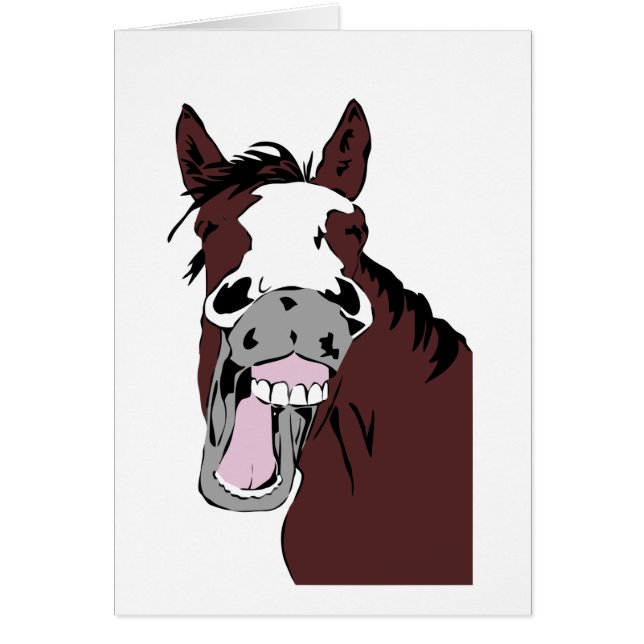 Drôle Cheval, avec attitude, Aquarelle Humour anim (Devant)