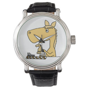 Drôle Cheval Jouer Montre D'Échecs